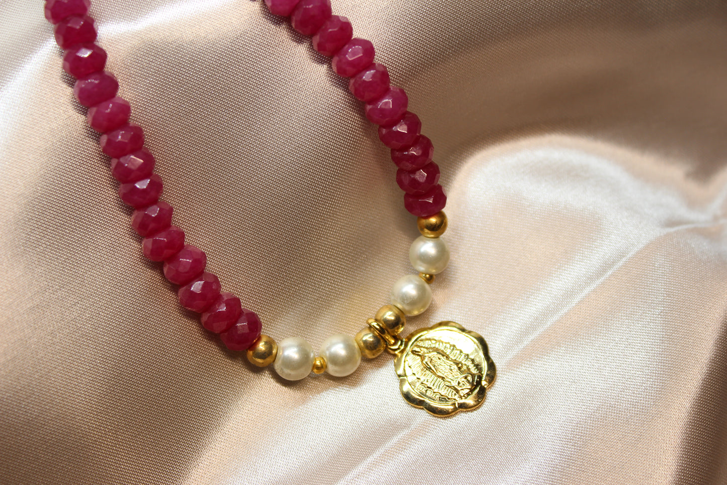 Collar Agata Magenta Virgen