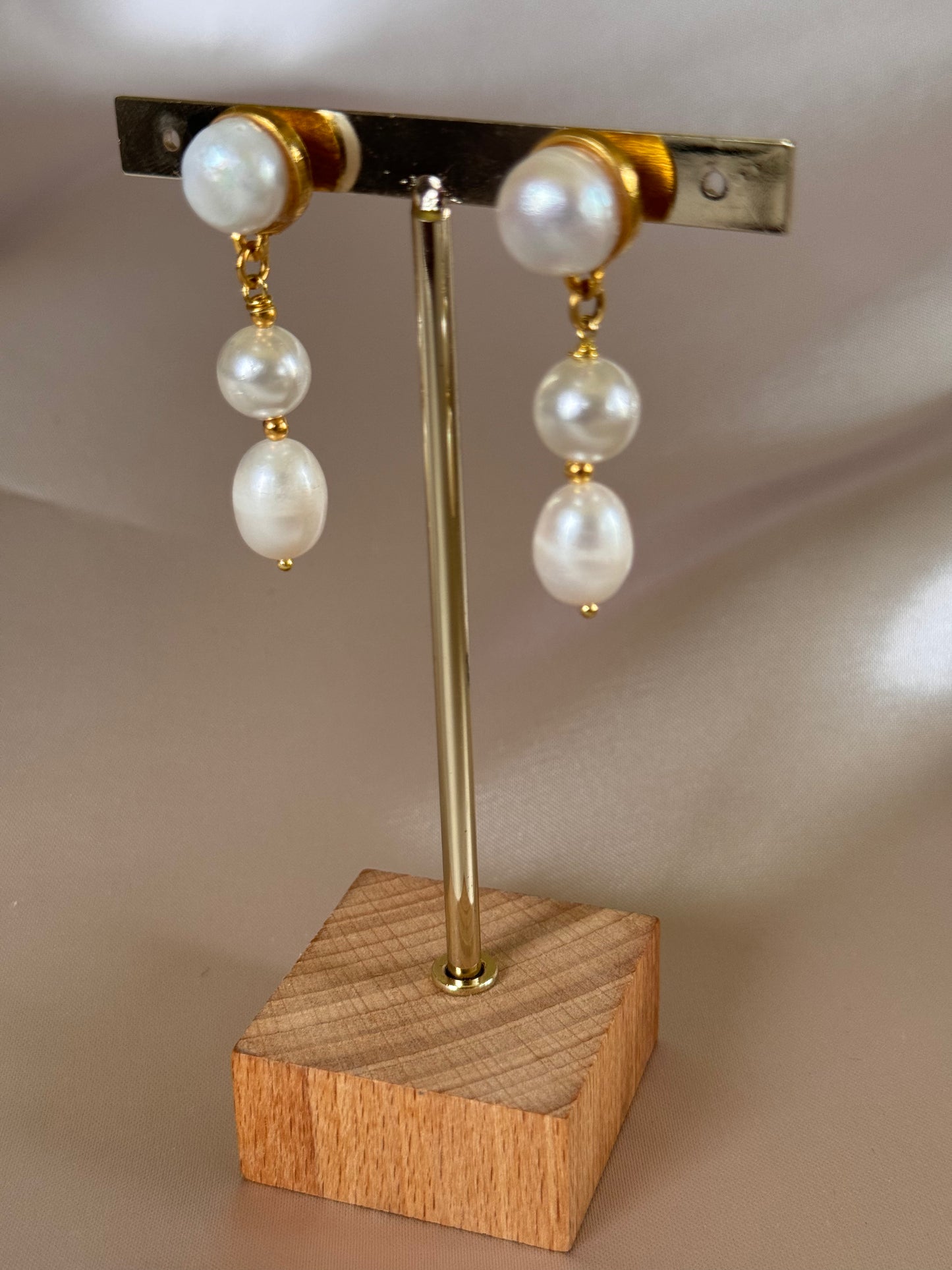 Aretes 3 Perlas
