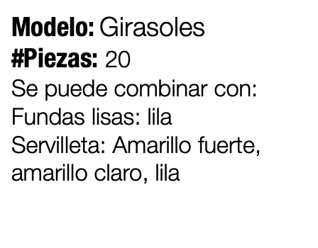 GIRASOLES SET