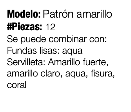 PATRON AMARILLO SET