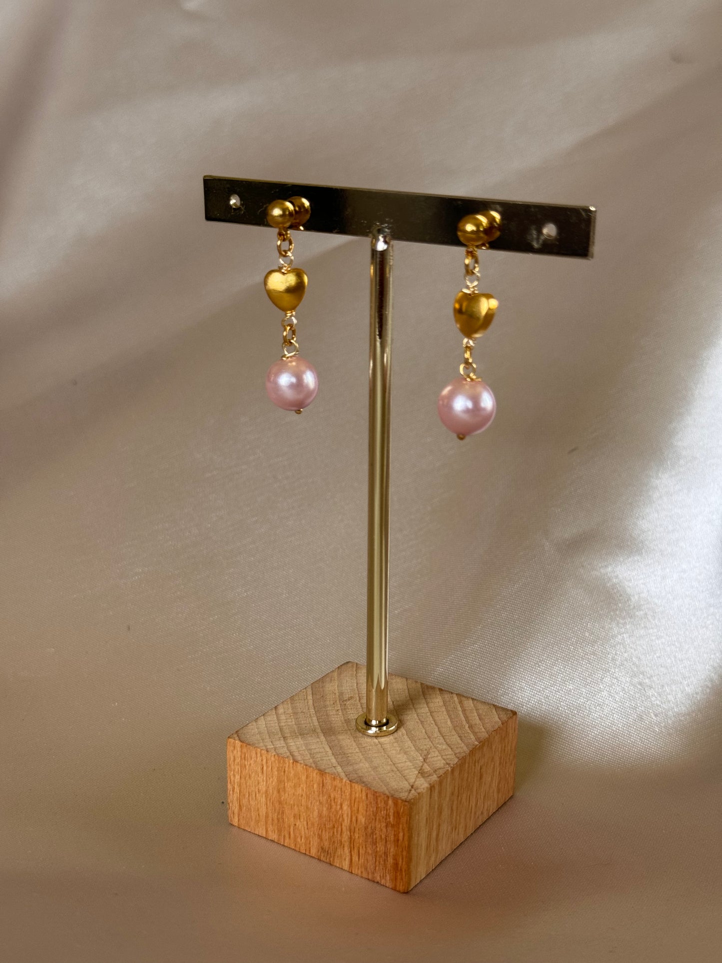Aretes Corazones Rosa