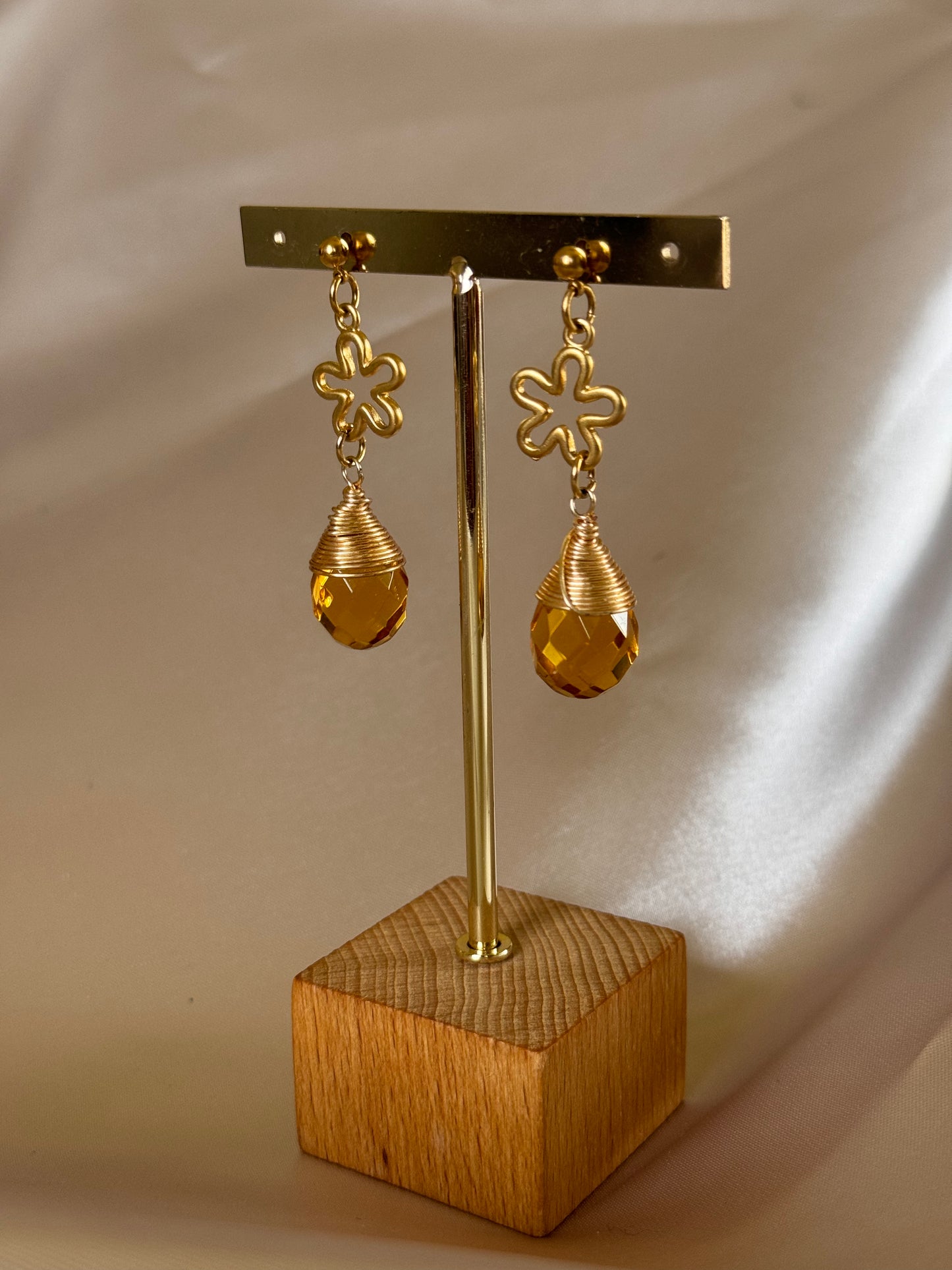 Aretes Cristal Amarillo