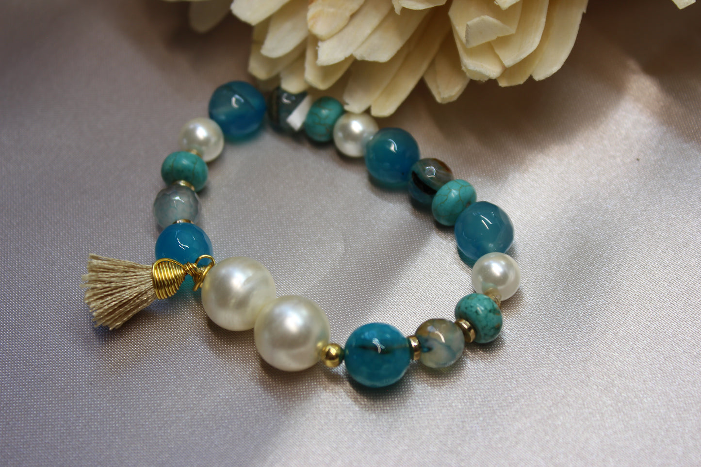 Pulsera en azules