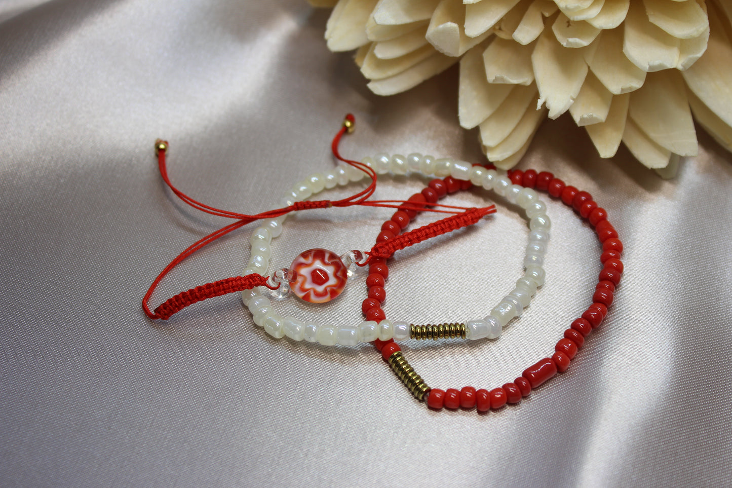 Set de 3 pulseras rojo
