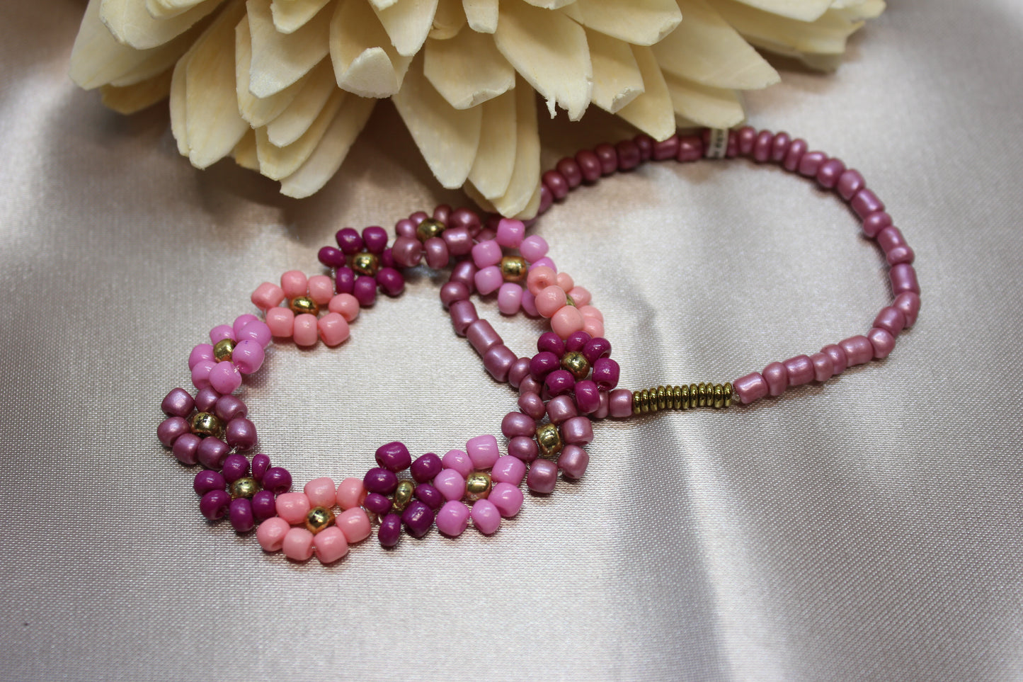 Set 2 pulseras rosas