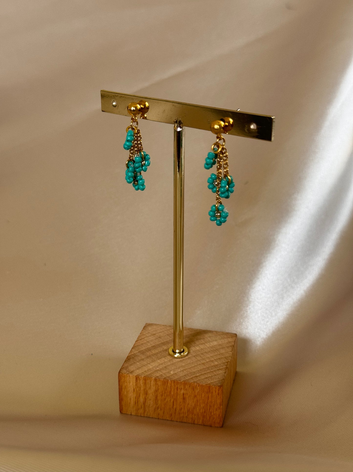 Aretes Mini Flores Aqua