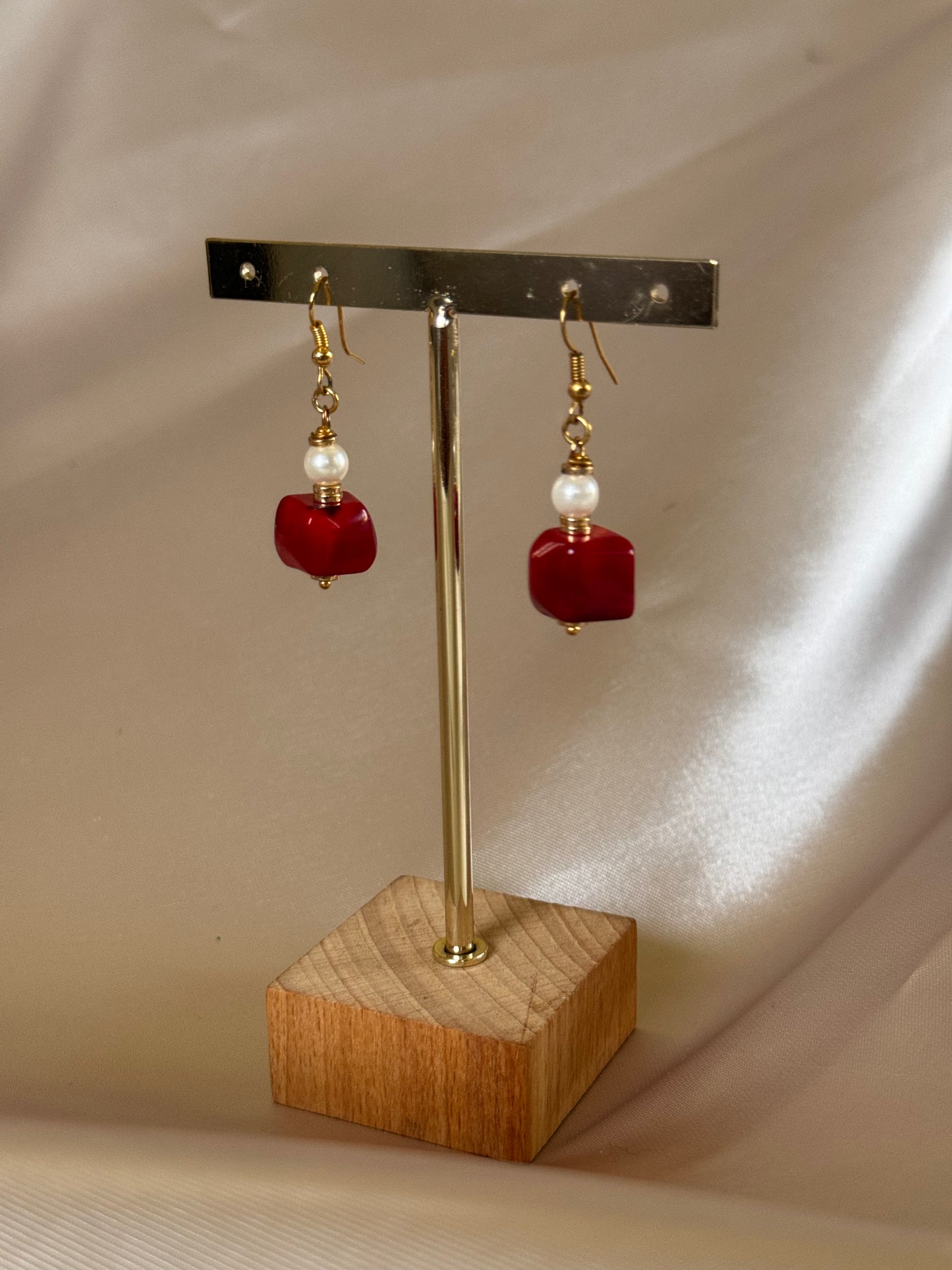 Aretes Coral Perla