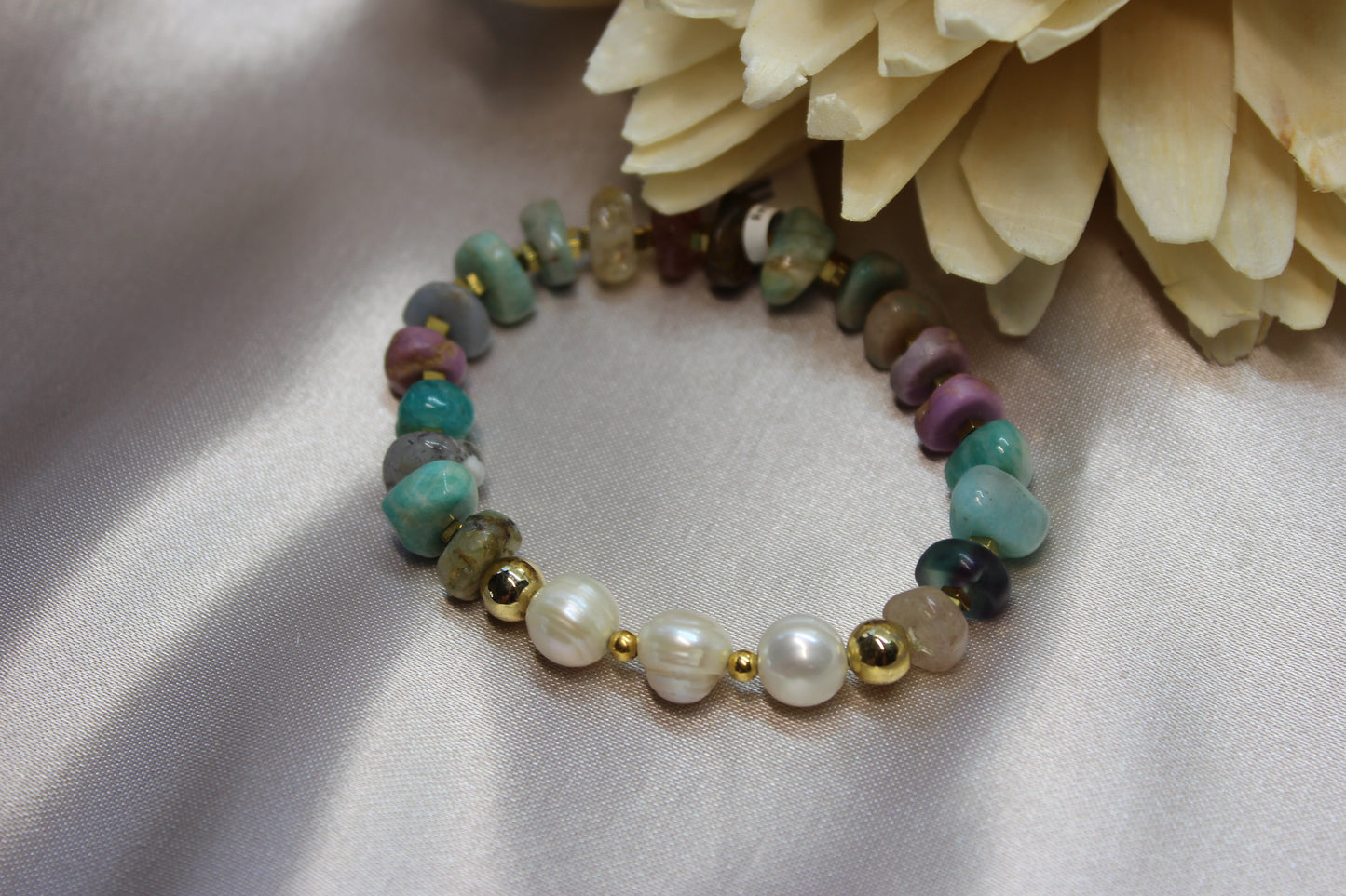 Pulsera colores con perlas