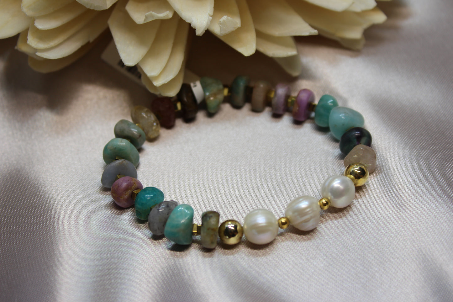 Pulsera colores con perlas