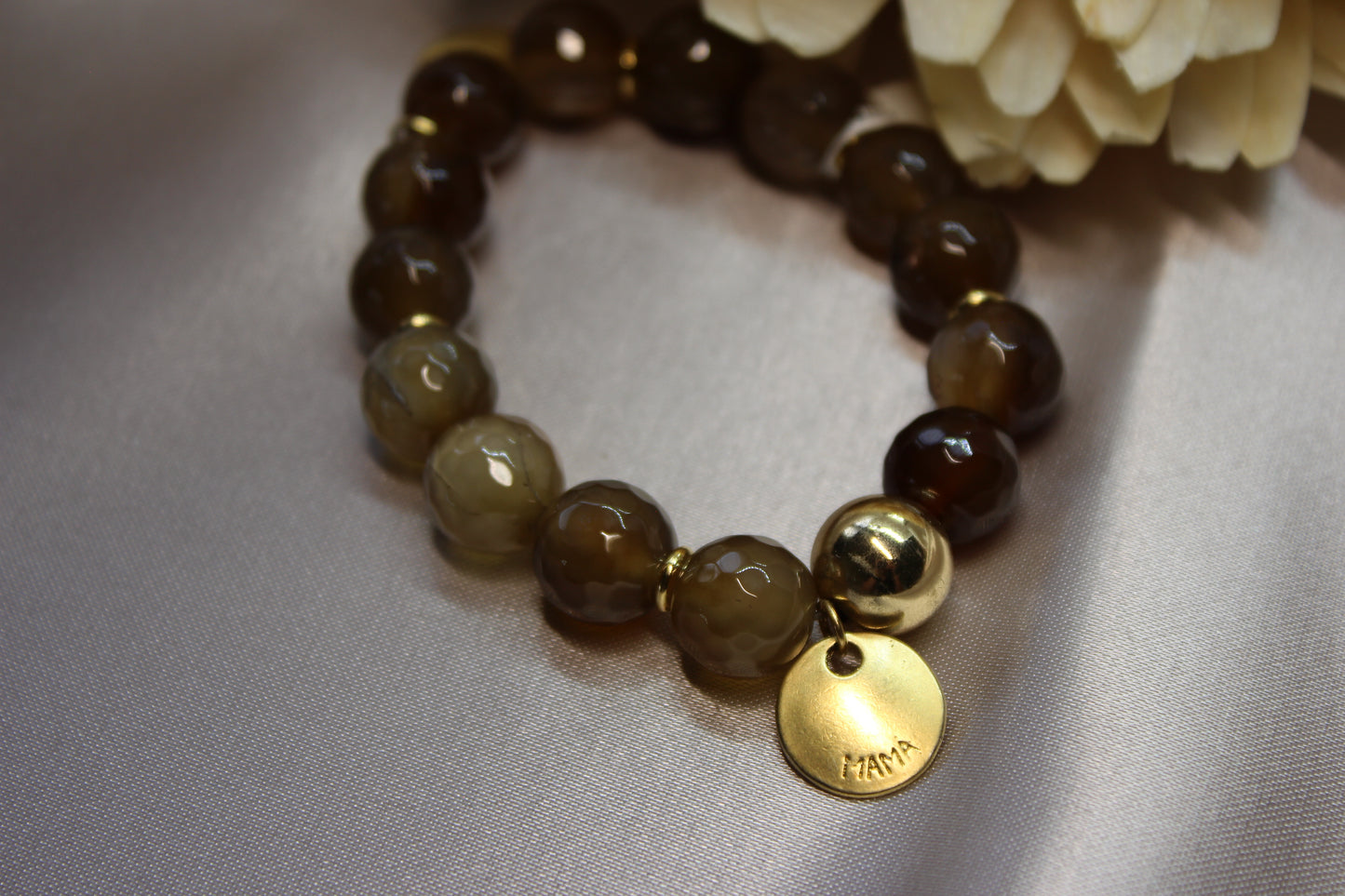 Pulsera ágata café Mamá