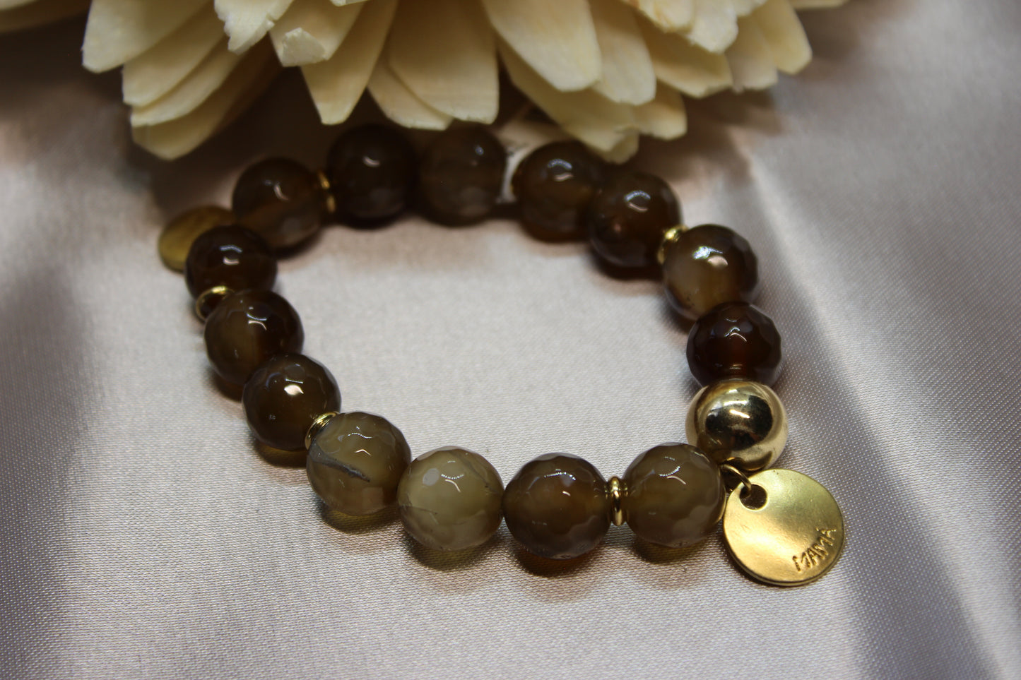 Pulsera ágata café Mamá
