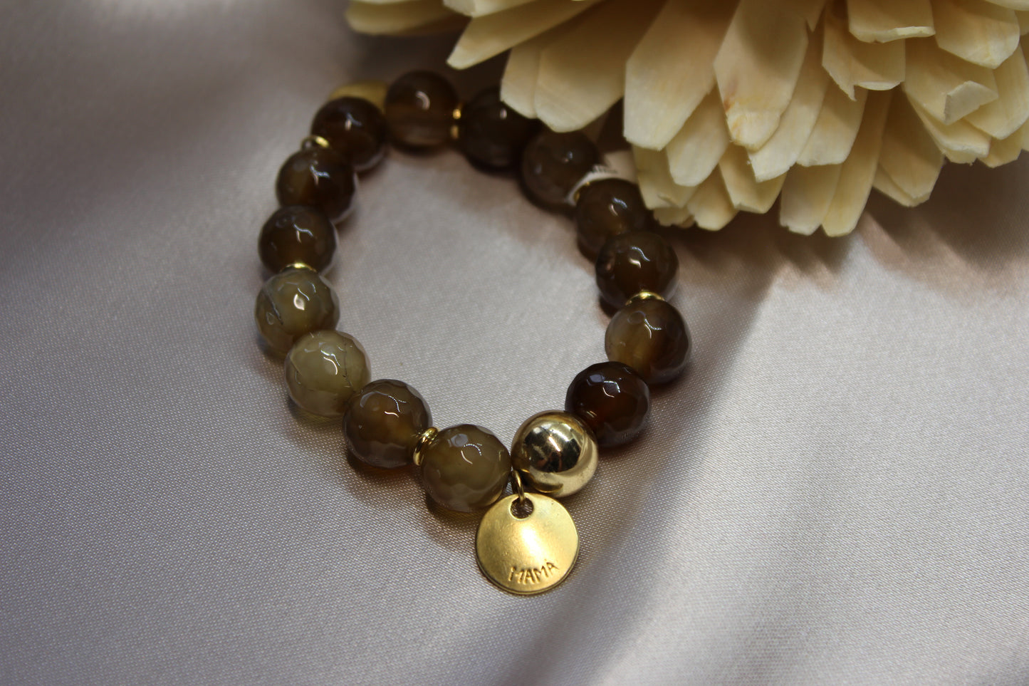 Pulsera ágata café Mamá
