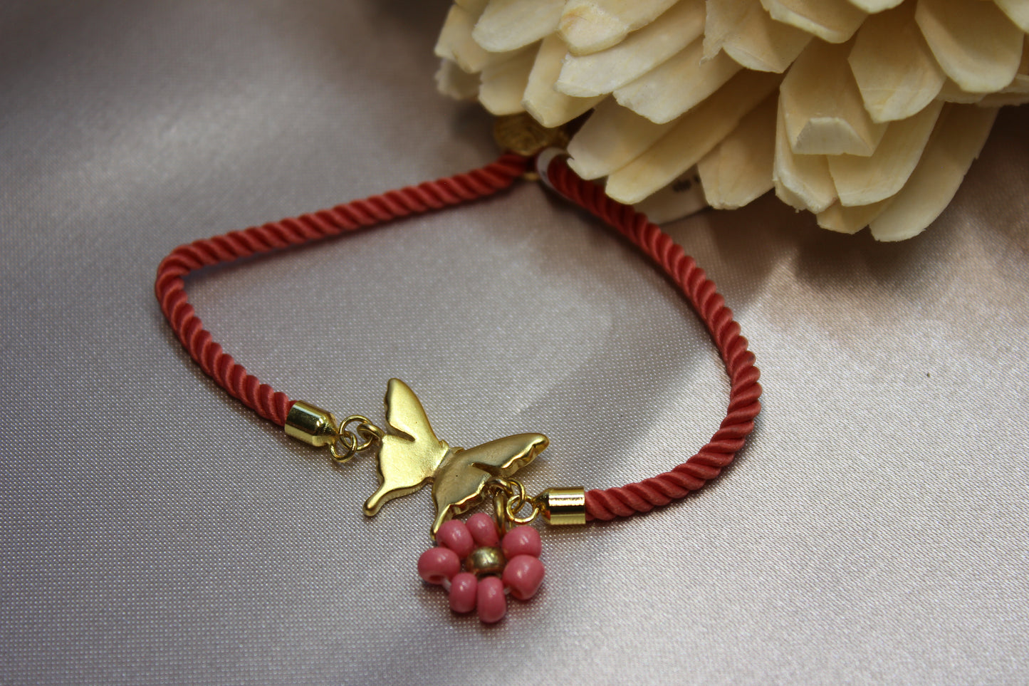 Pulsera ajustable cordón mariposa