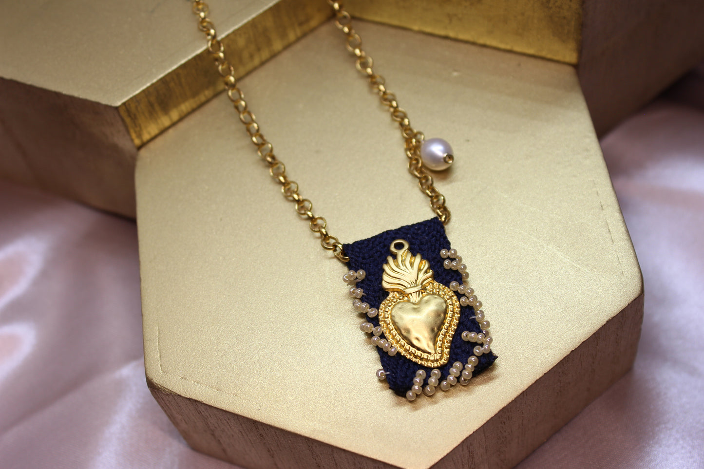 Escapulario SagradoCorazón azul